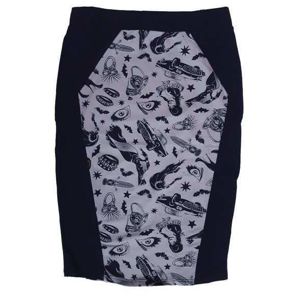 Kreepsville 666 Elvira Coffin Black Pencil Skirt - Picture 1 of 1